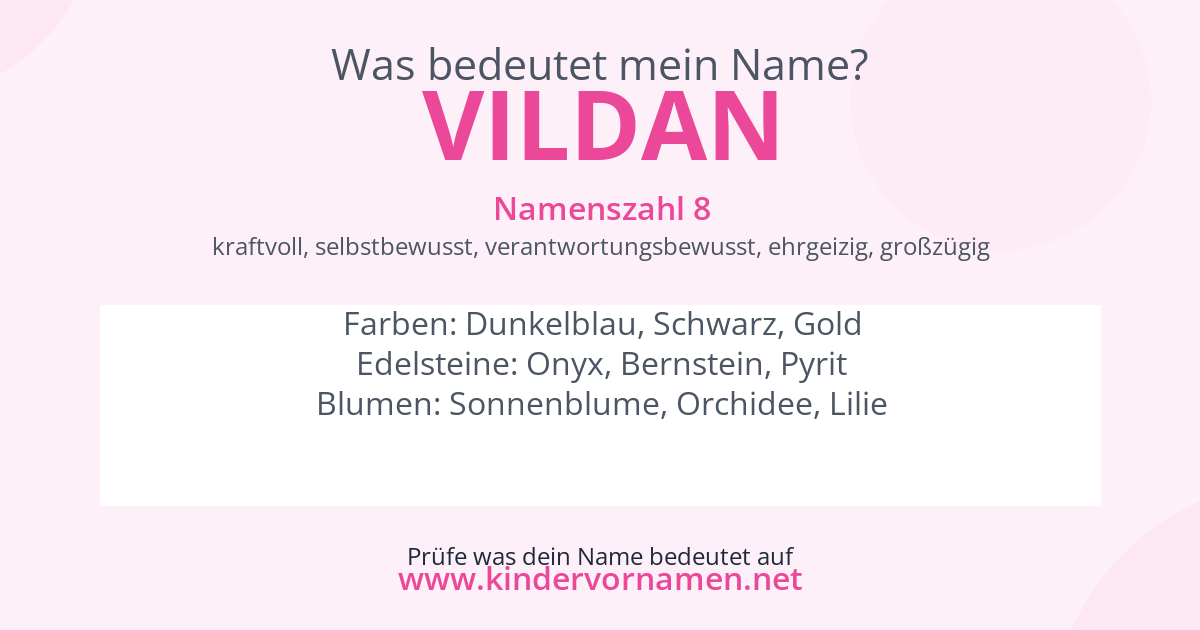 Was bedeutet der Name Vildan?