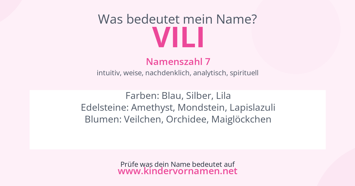 Was bedeutet der Name Vili?