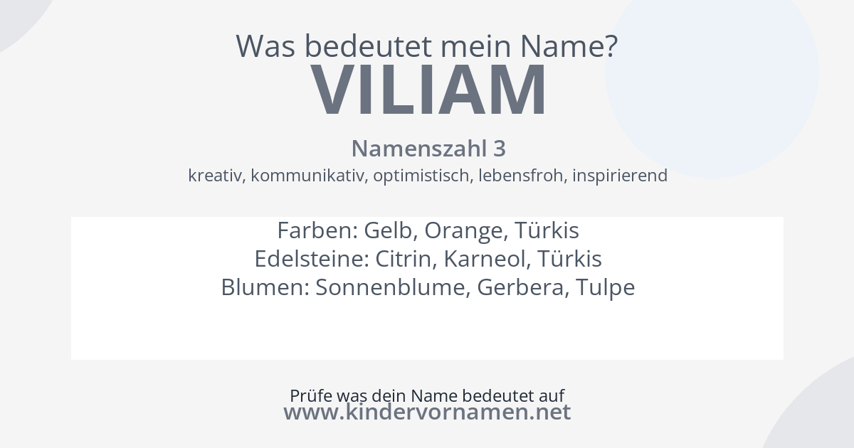 Was bedeutet der Name Viliam?