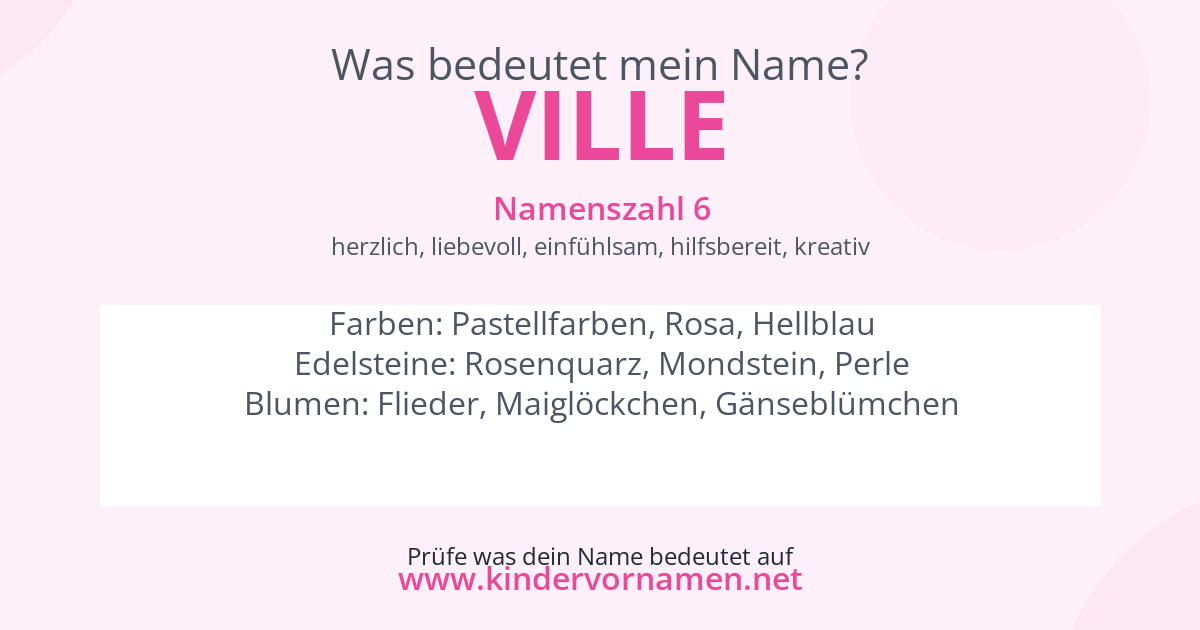 Was bedeutet der Name Ville?