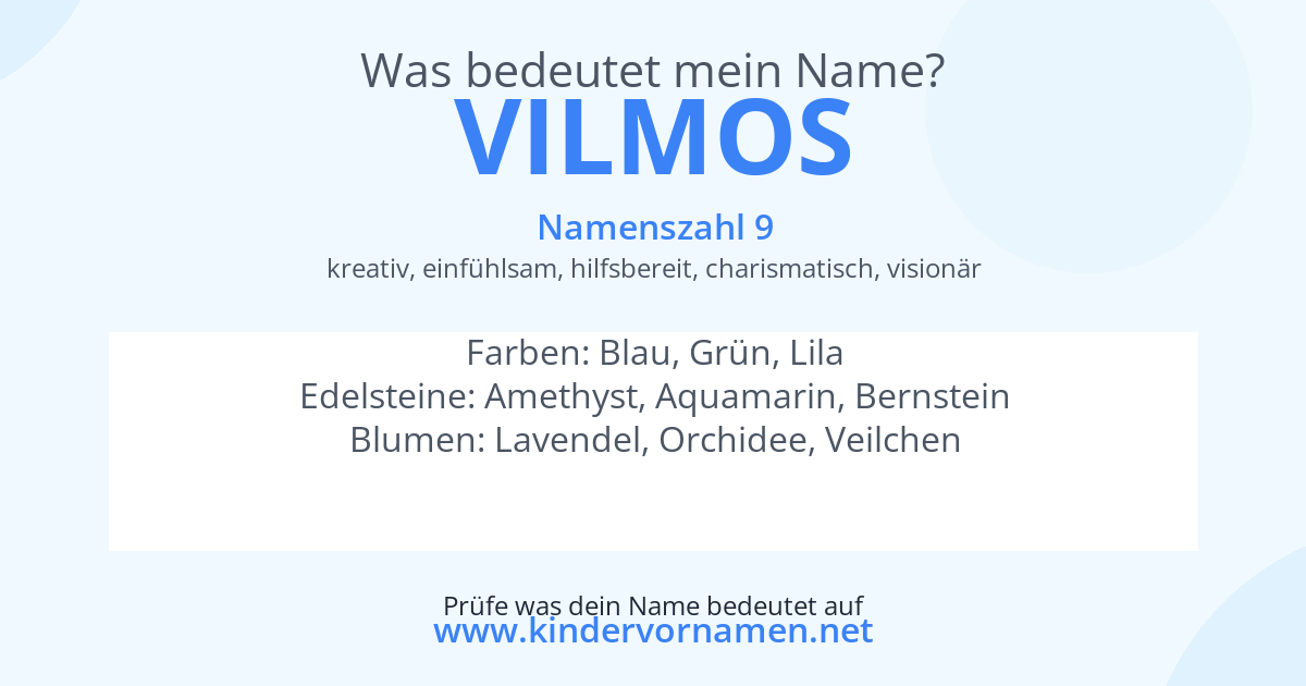 Was bedeutet der Name Vilmos?