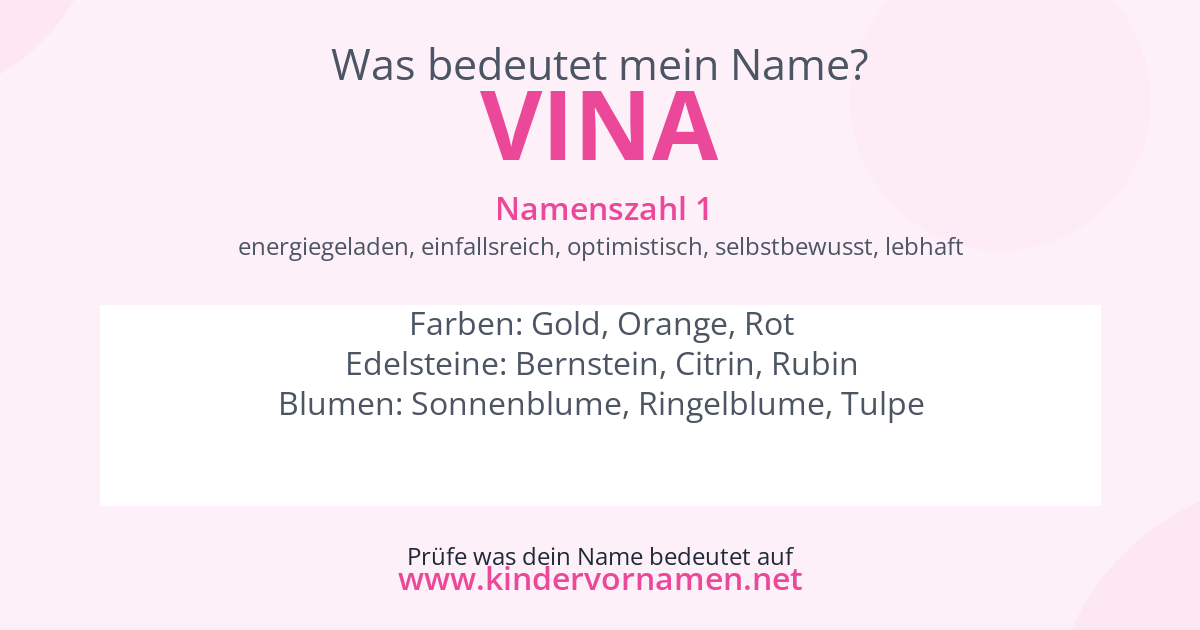 Was bedeutet der Name Vina?
