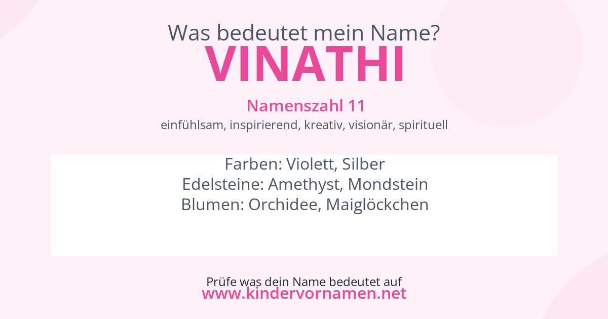 Was bedeutet der Name Vinathi?