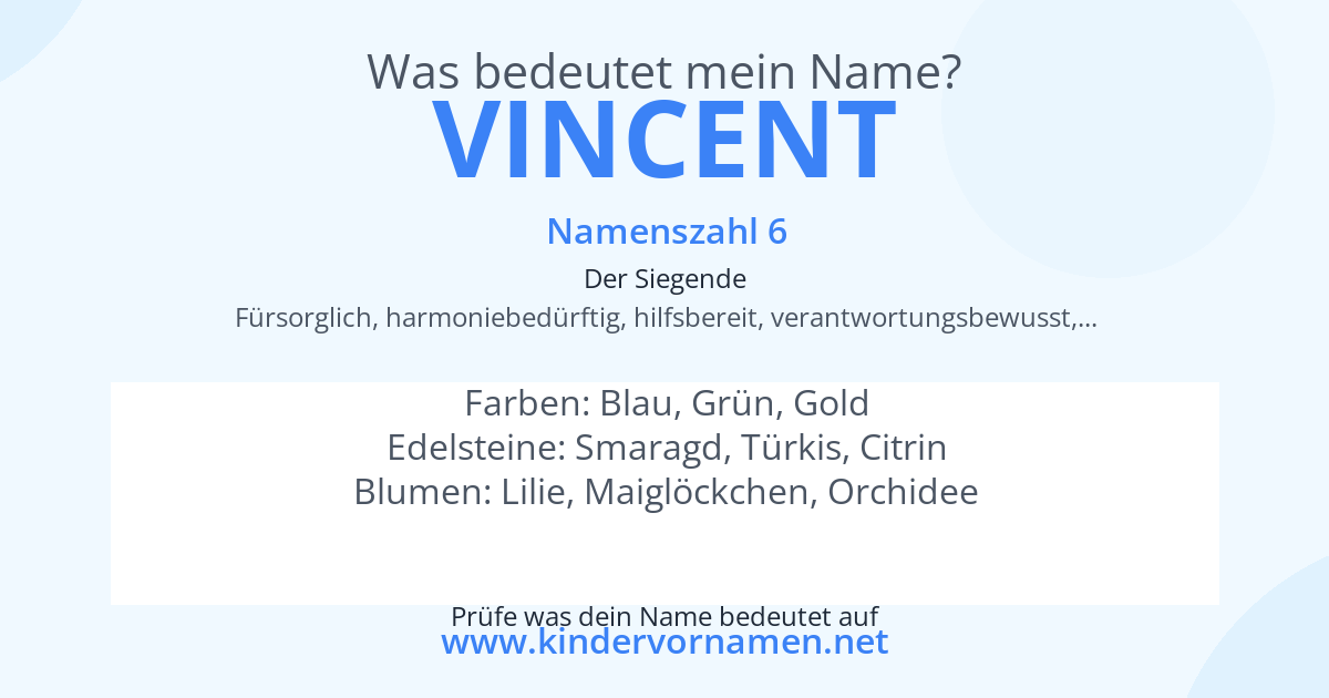 Was bedeutet der Name Vincent?