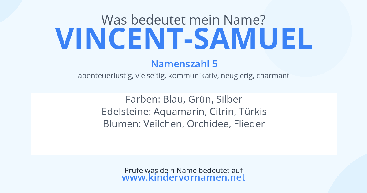 Was bedeutet der Name Vincent-Samuel?