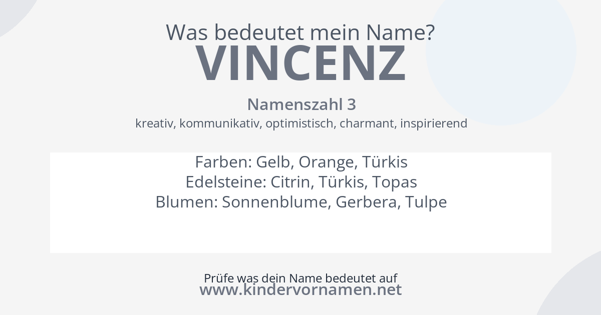 Was bedeutet der Name Vincenz?