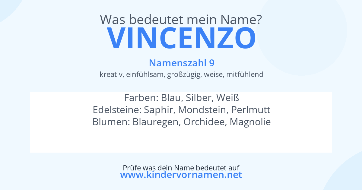 Was bedeutet der Name Vincenzo?