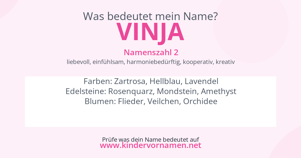 Was bedeutet der Name Vinja?