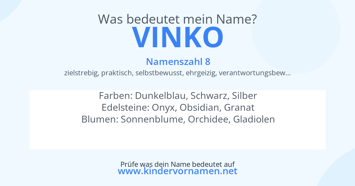 Was bedeutet der Name Vinko?