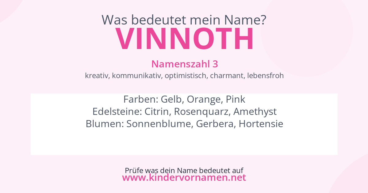 Was bedeutet der Name Vinnoth?