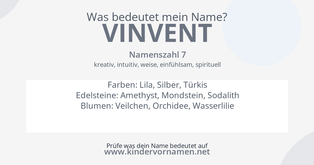Was bedeutet der Name Vinvent?