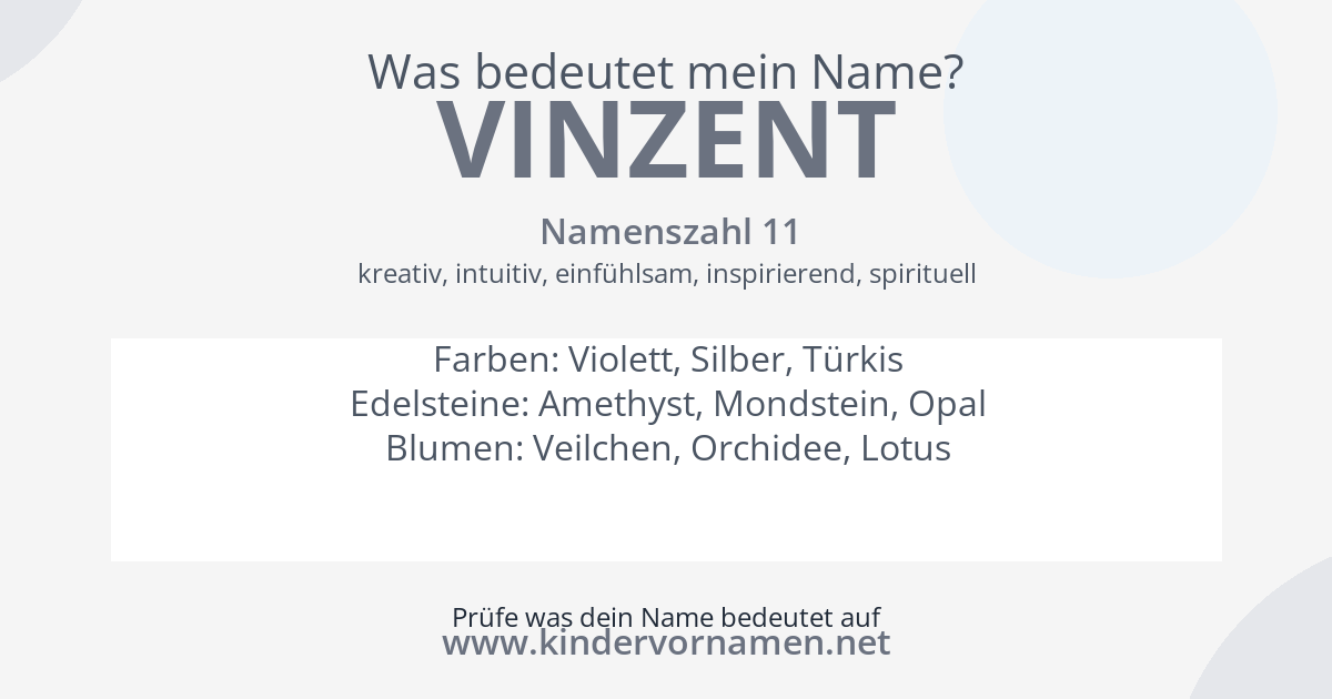 Was bedeutet der Name Vinzent?