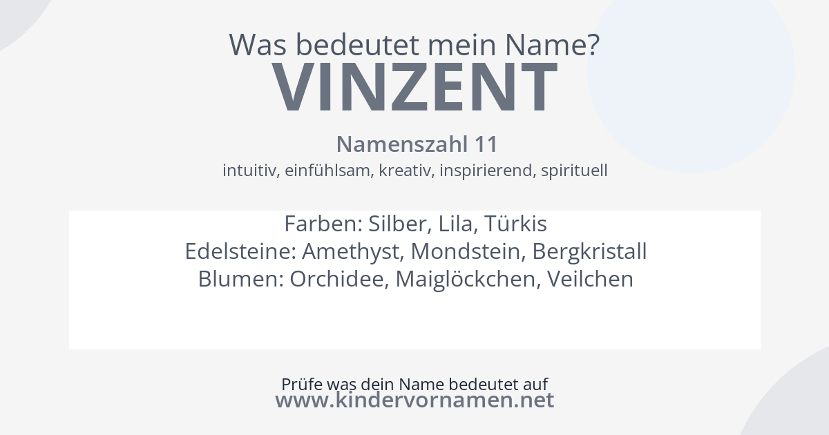 Was bedeutet der Name Vinzent?