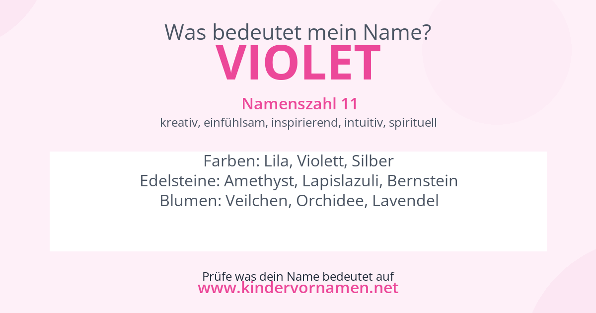 Was bedeutet der Name Violet?