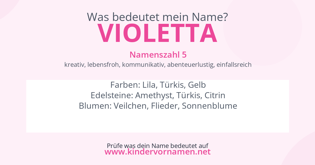 Was bedeutet der Name Violetta?