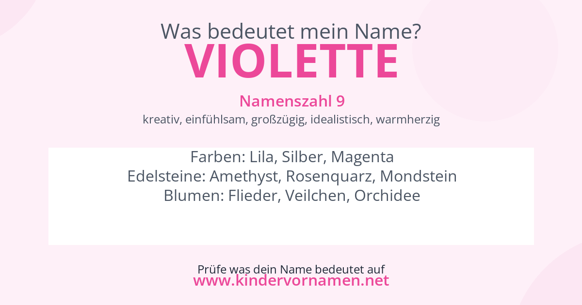Was bedeutet der Name Violette?