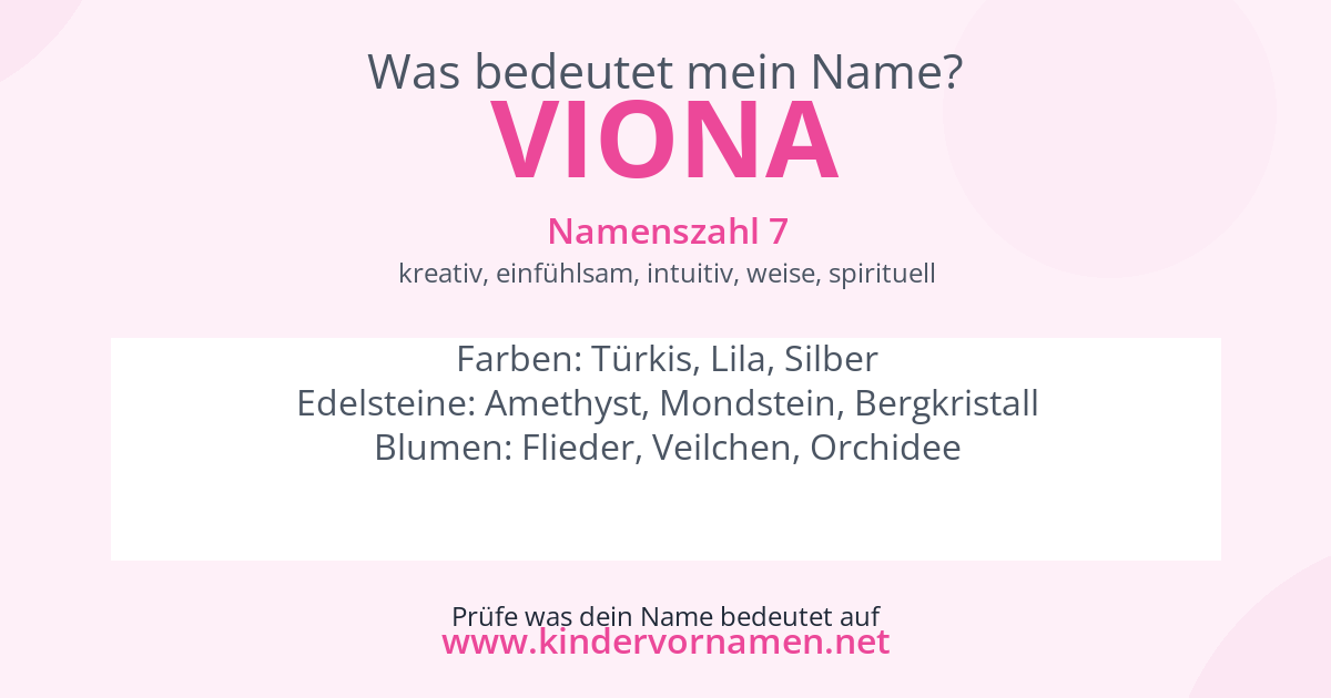 Was bedeutet der Name Viona?
