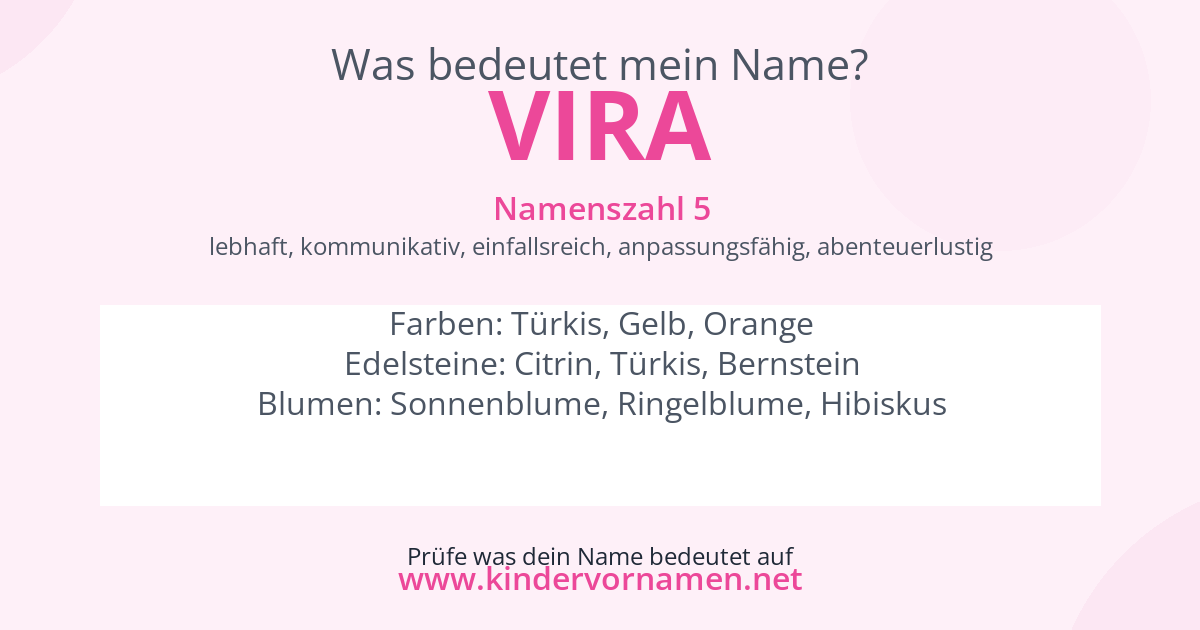Was bedeutet der Name Vira?