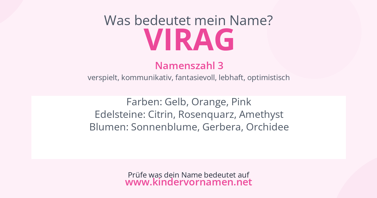 Was bedeutet der Name Virag?