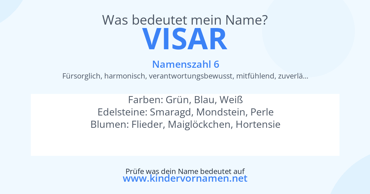 Was bedeutet der Name Visar?
