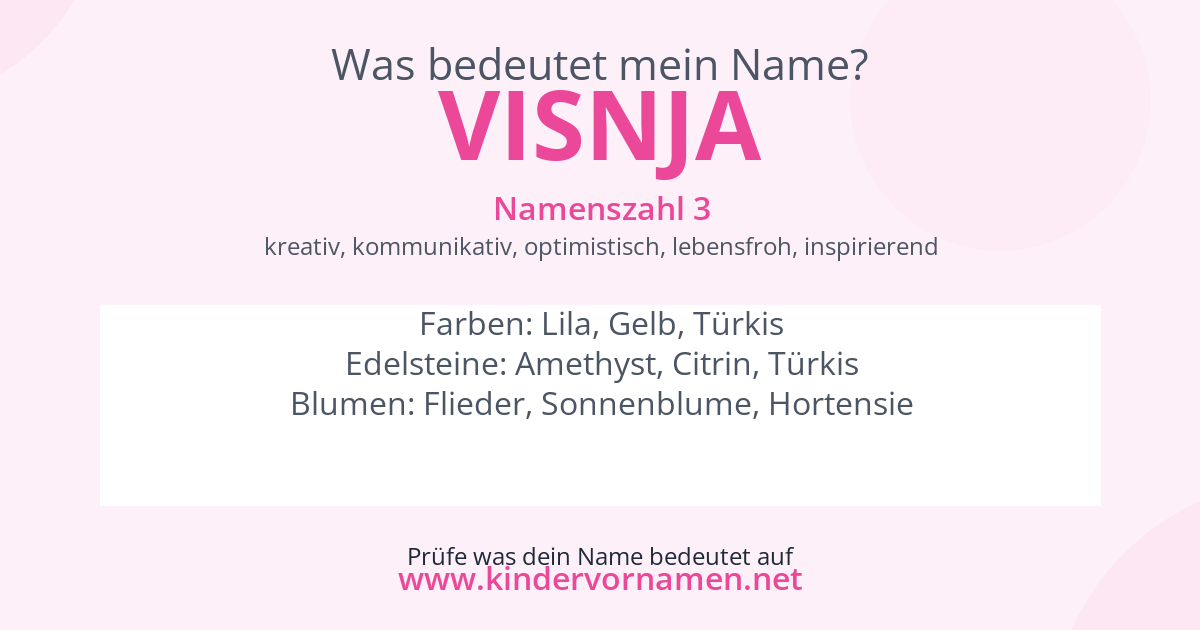 Was bedeutet der Name Visnja?