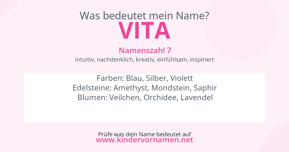 Was bedeutet der Name Vita?