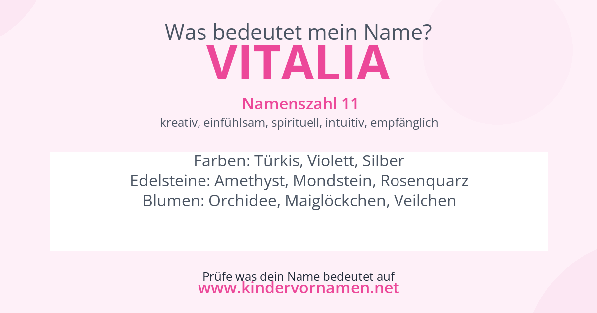 Was bedeutet der Name Vitalia?