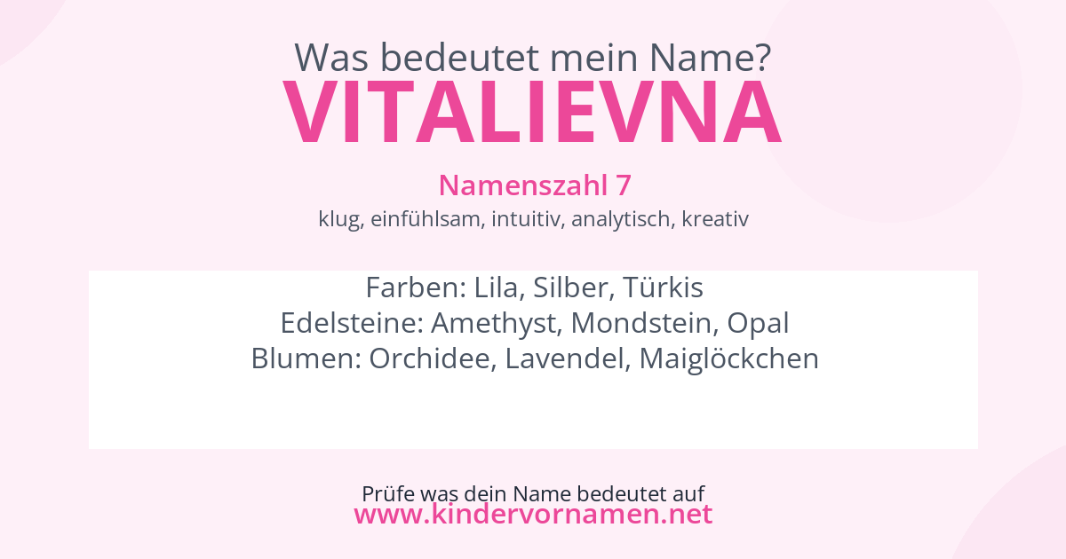 Was bedeutet der Name Vitalievna?