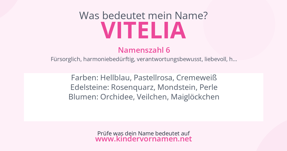 Was bedeutet der Name Vitelia?