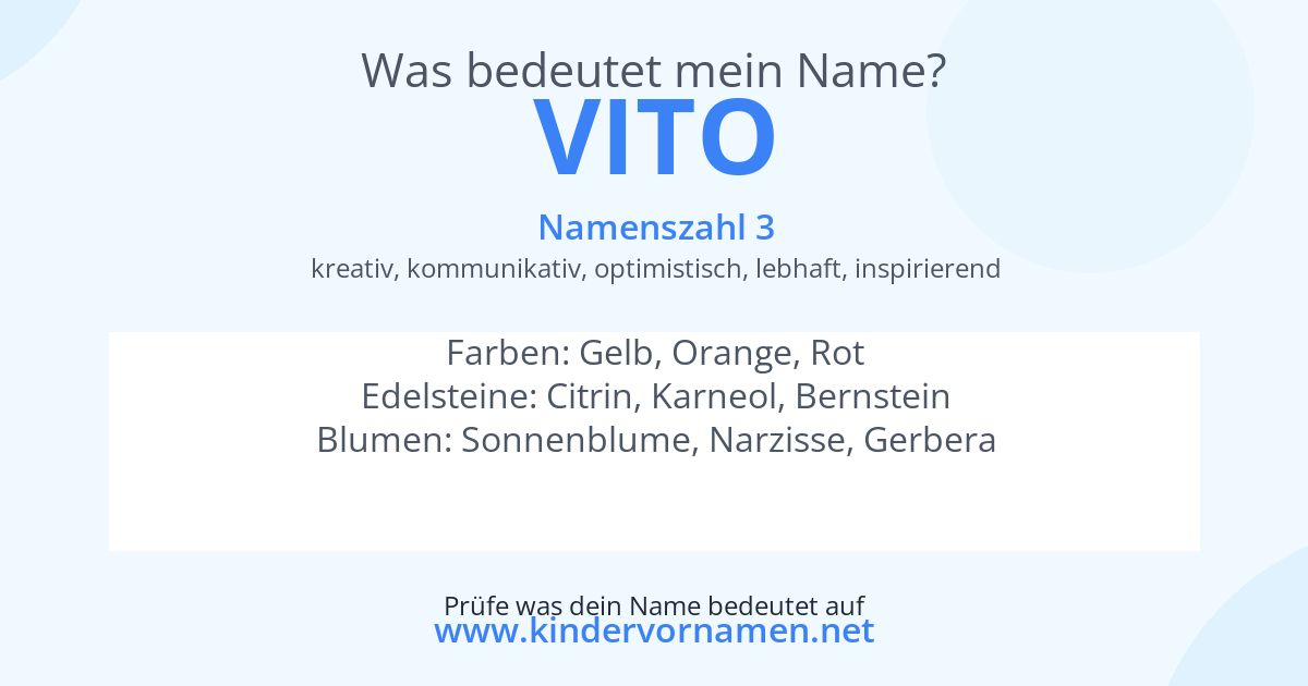 Was bedeutet der Name Vito?