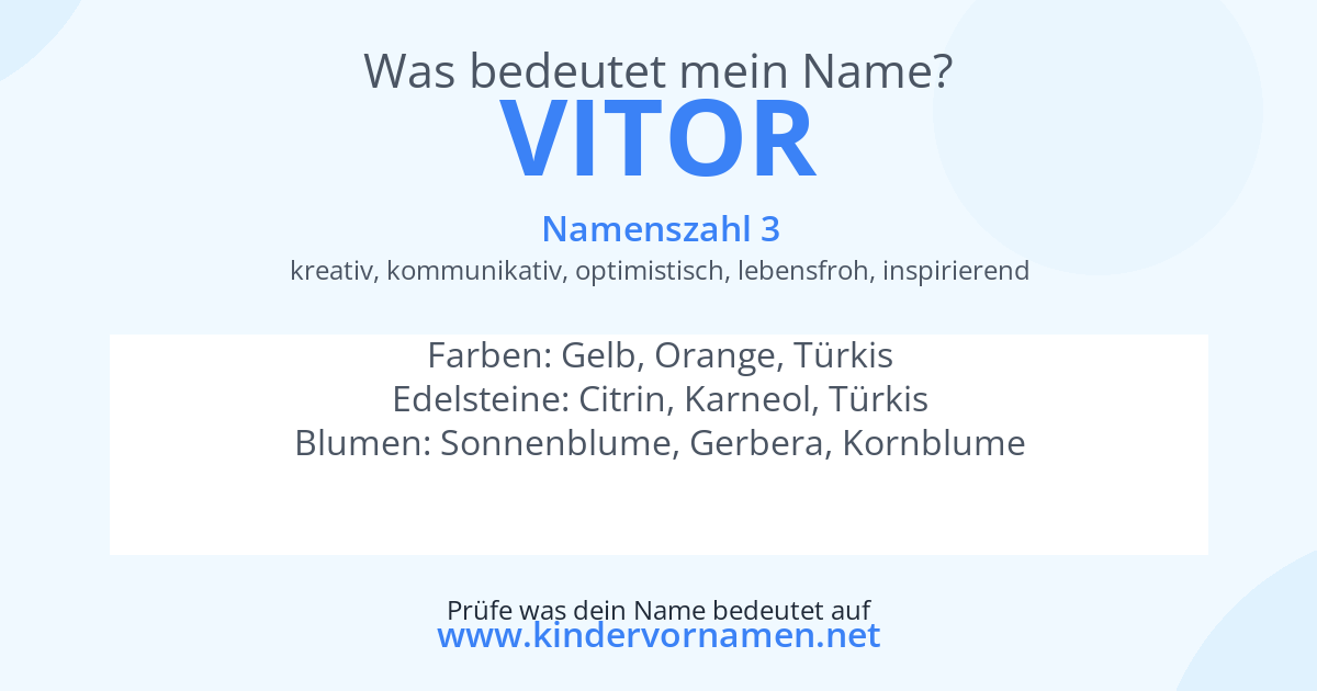 Was bedeutet der Name Vitor?