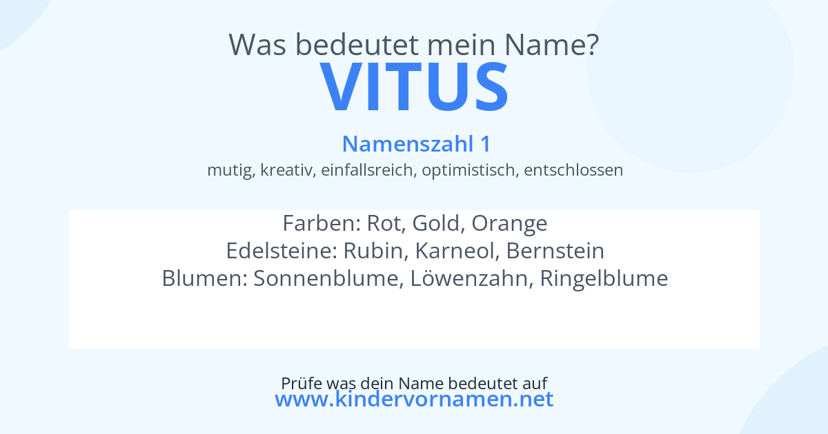 Was bedeutet der Name Vitus?
