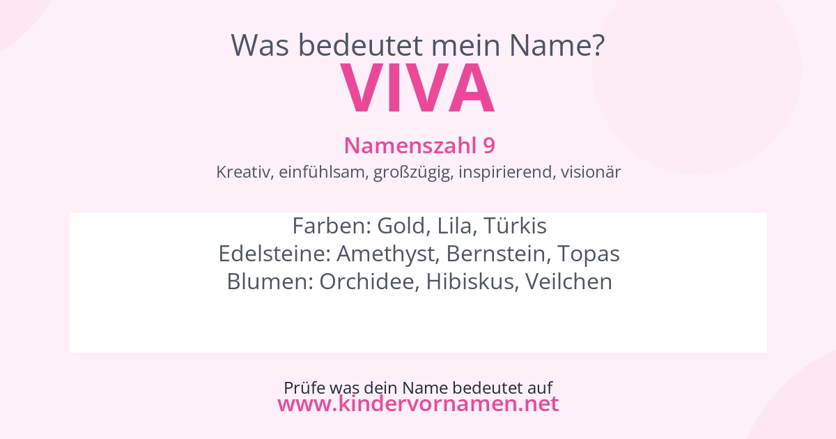 Was bedeutet der Name Viva?