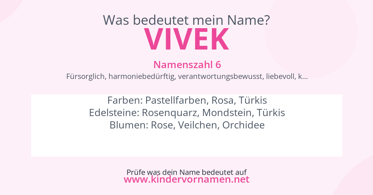 Was bedeutet der Name Vivek?
