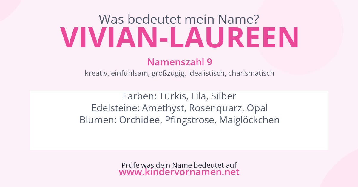 Was bedeutet der Name Vivian-Laureen?