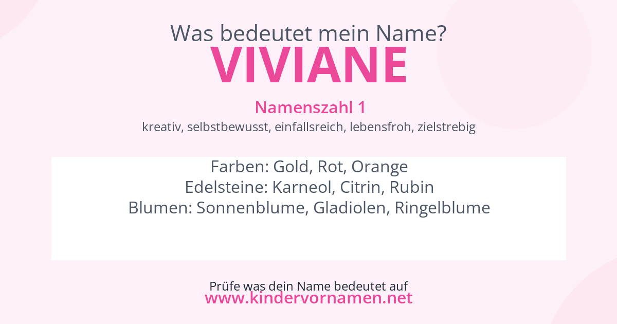 Was bedeutet der Name Viviane?