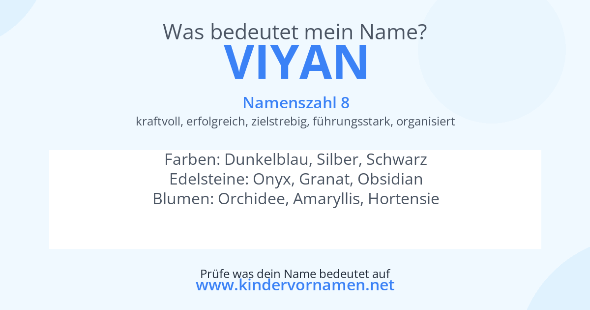 Was bedeutet der Name Viyan?