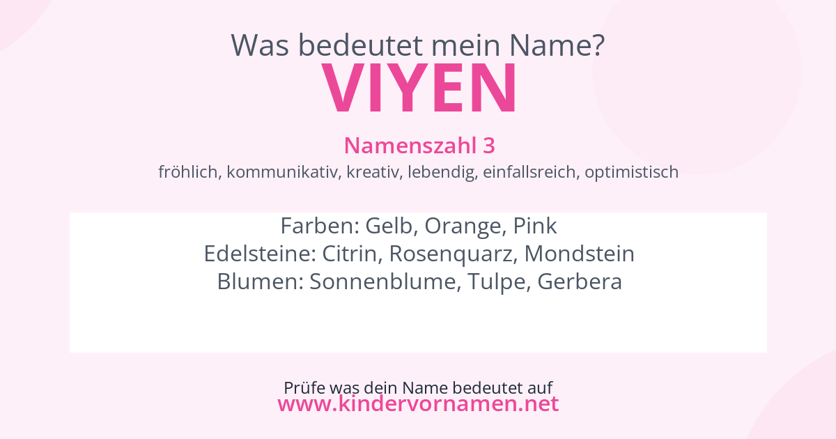 Was bedeutet der Name Viyen?