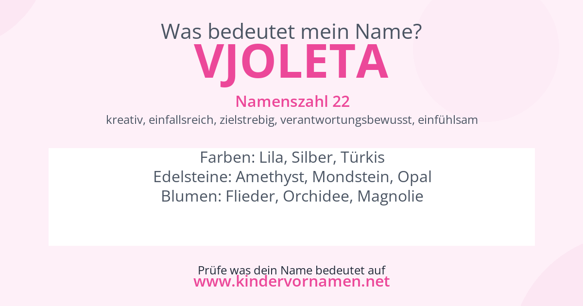 Was bedeutet der Name Vjoleta?