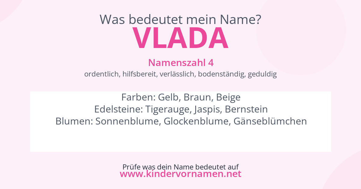 Was bedeutet der Name Vlada?