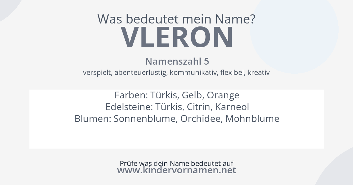 Was bedeutet der Name Vleron?