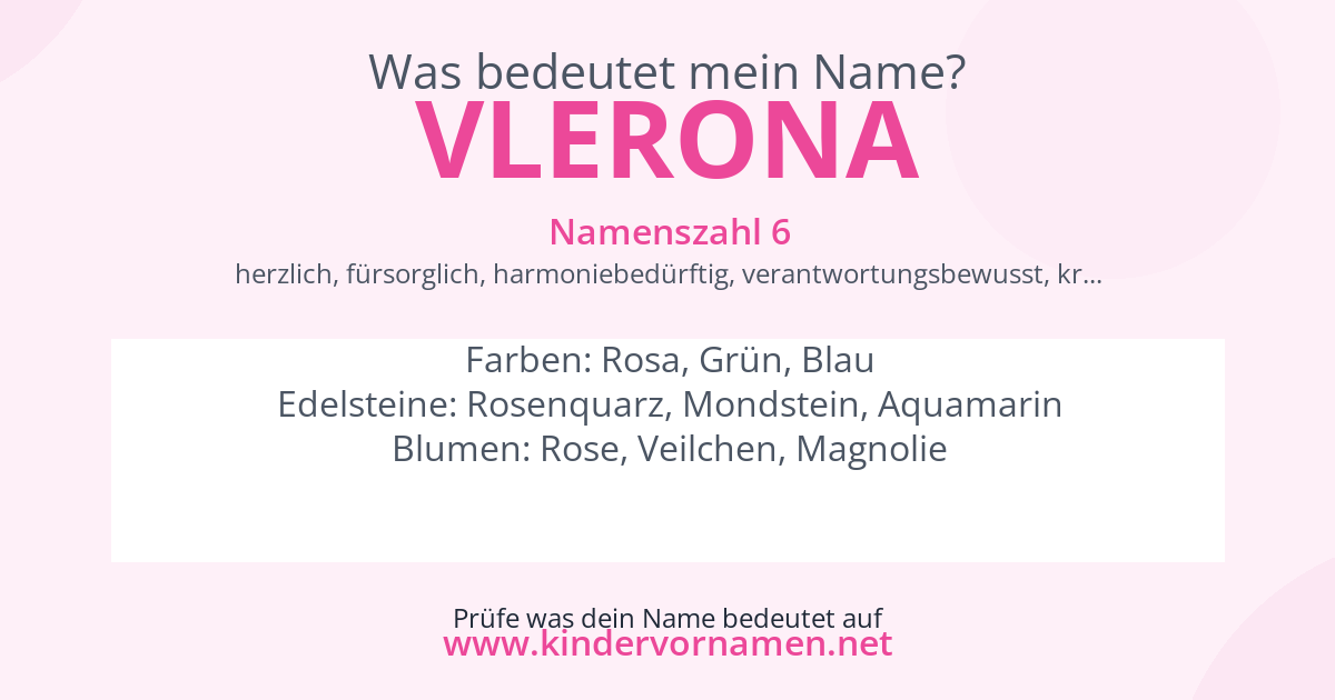Was bedeutet der Name Vlerona?