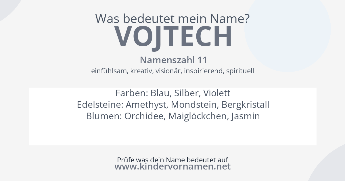 Was bedeutet der Name Vojtech?