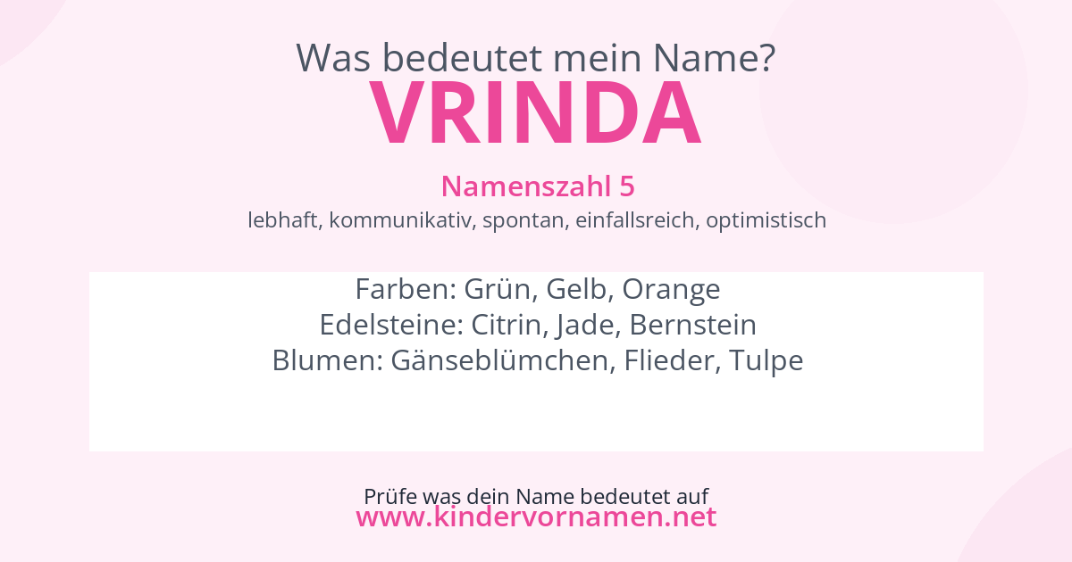 Was bedeutet der Name Vrinda?
