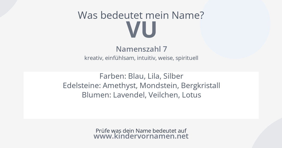 Was bedeutet der Name Vu?
