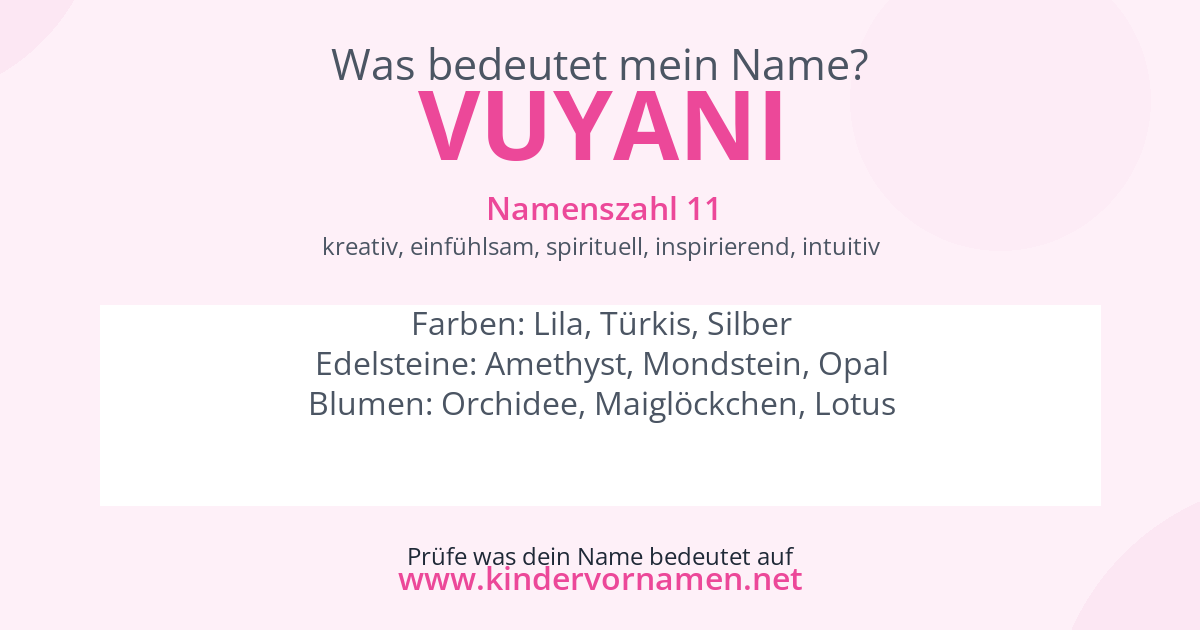 Was bedeutet der Name Vuyani?