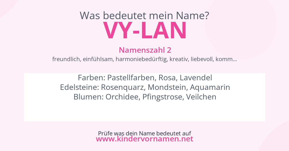 Was bedeutet der Name Vy-Lan?