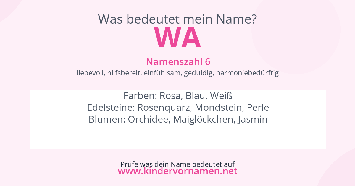 Was bedeutet der Name Wa?