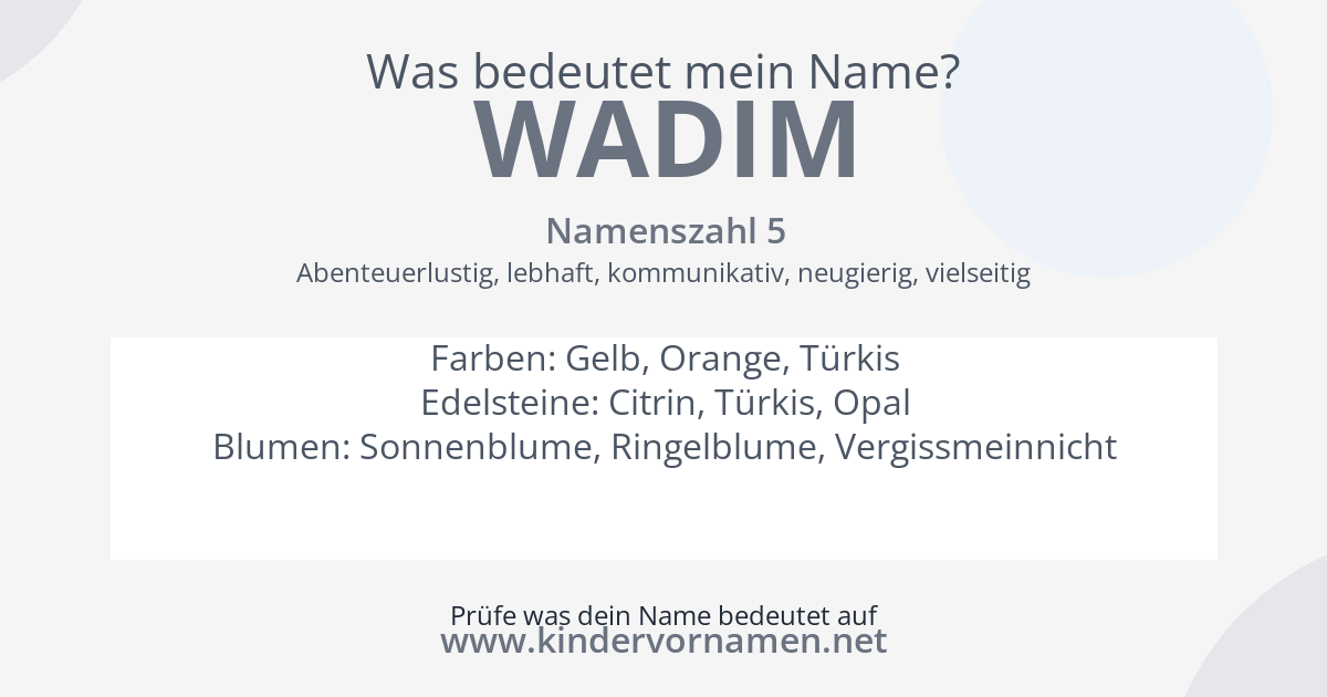 Was bedeutet der Name Wadim?