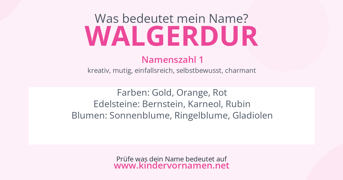 Was bedeutet der Name Walgerdur?